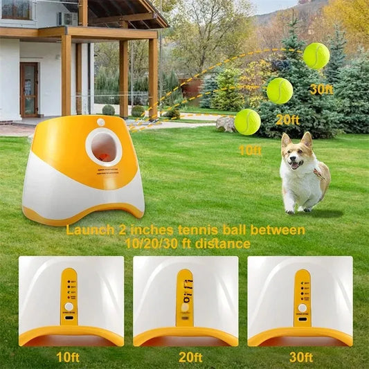 Rechargeable Automatic Dog Ball Launcher – Adjustable Distance for Endless Fetch Fun!