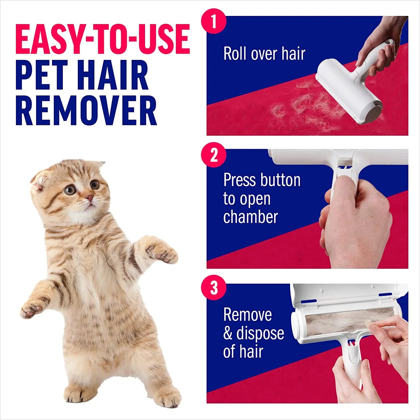 Reusable Pet Hair Removal Mitts & Rollers – Multi-Surface Fur Remover for Cats & Dogs