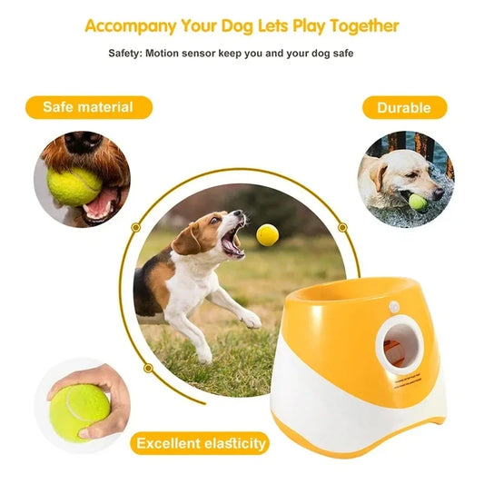 Rechargeable Automatic Dog Ball Launcher – Adjustable Distance for Endless Fetch Fun!