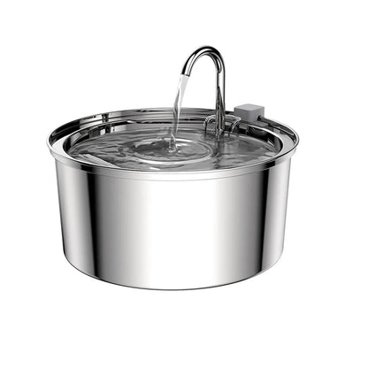 Stainless Steel Pet Water Fountain – Ultra-Quiet, 3L Automatic Dispenser with Advanced Filtration