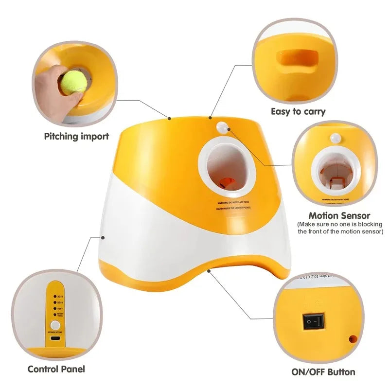 Rechargeable Automatic Dog Ball Launcher – Adjustable Distance for Endless Fetch Fun!