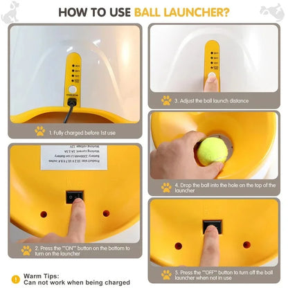Rechargeable Automatic Dog Ball Launcher – Adjustable Distance for Endless Fetch Fun!